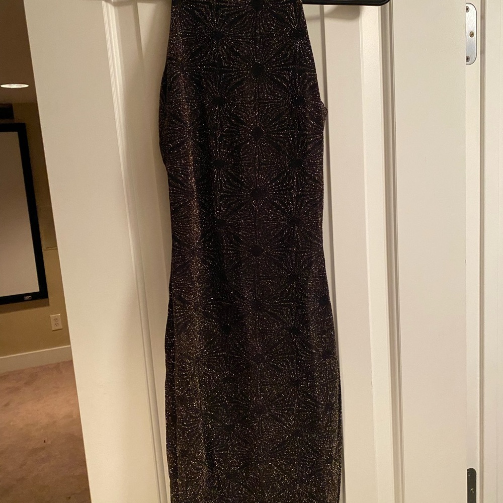 Lord & Taylor Black and Gold Sparkle Dress